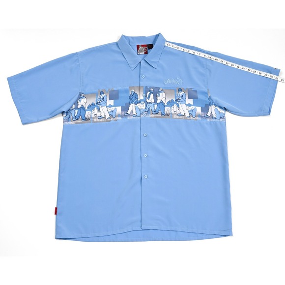 VTG Southpole Shirt Men's XXL Blue Hip Hop Baggy Streetwear Y2K Skater Anime - Picture 5 of 9